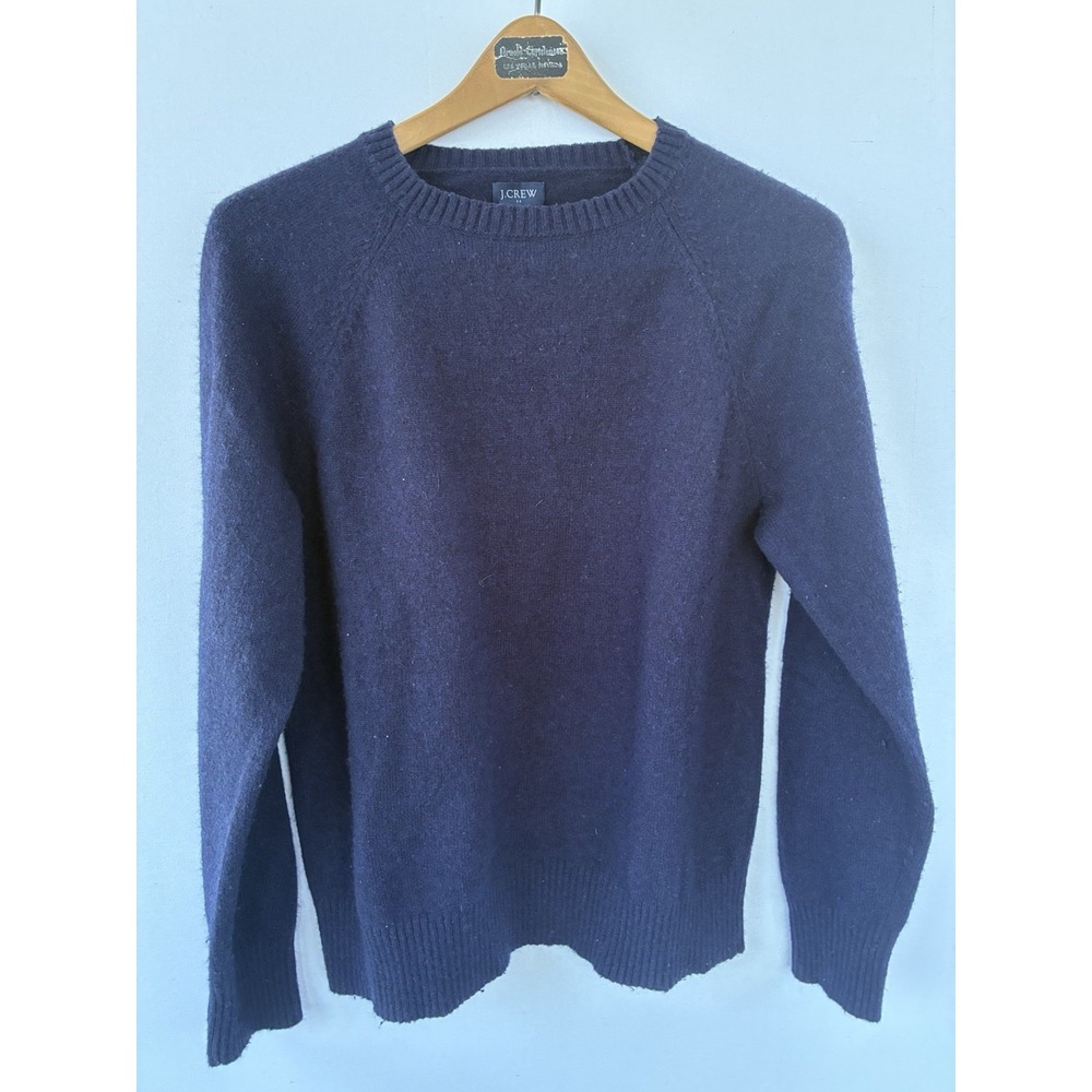 J Crew Navy Blue Lambswool Blend Mens Medium Winter Comfort